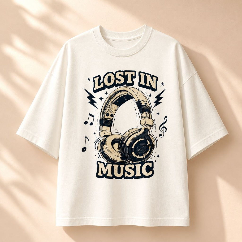 Lost In Music Premium Oversized Tee