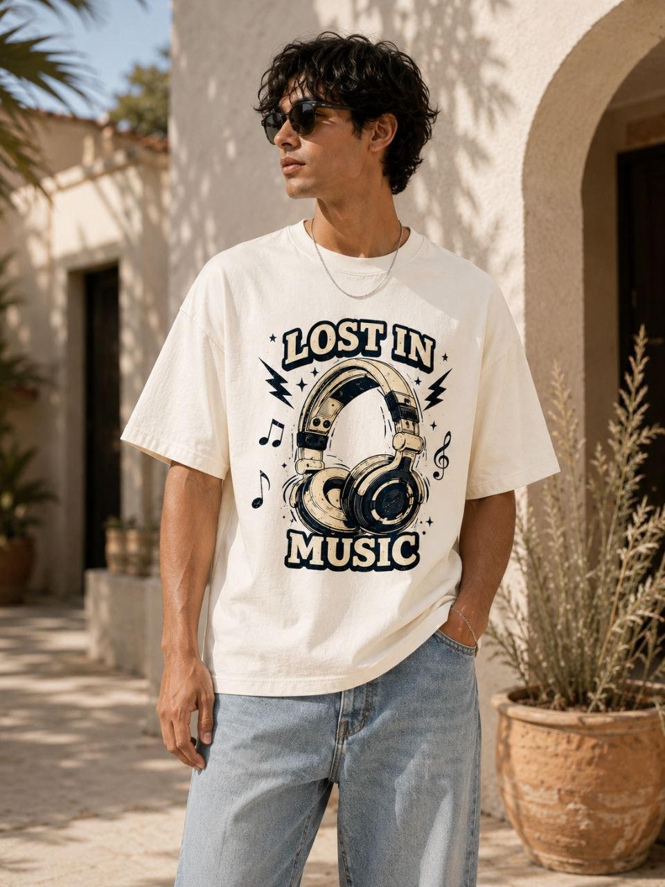 Lost In Music Premium Oversized Tee
