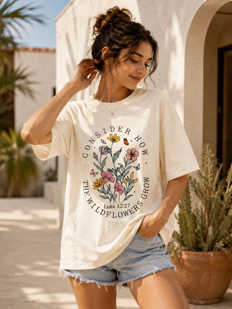 Wildflowers Aesthetic Premium Oversized Tee