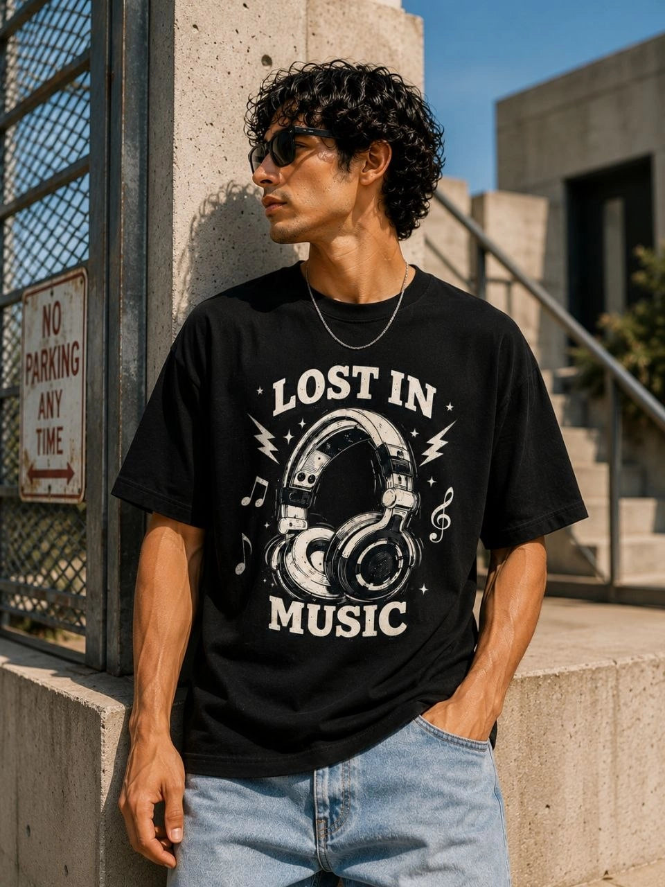 Lost In Music Premium Oversized Tee
