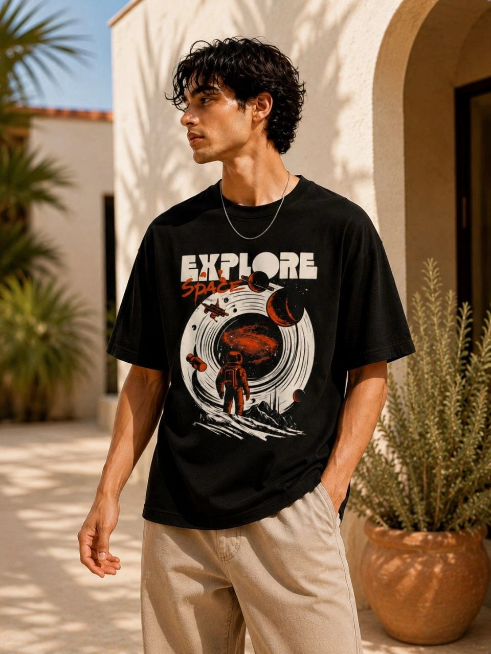 Explore Space Premium Oversized Tee